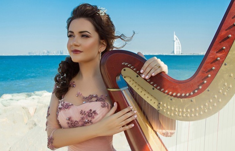 how to hire a harpist in dubai