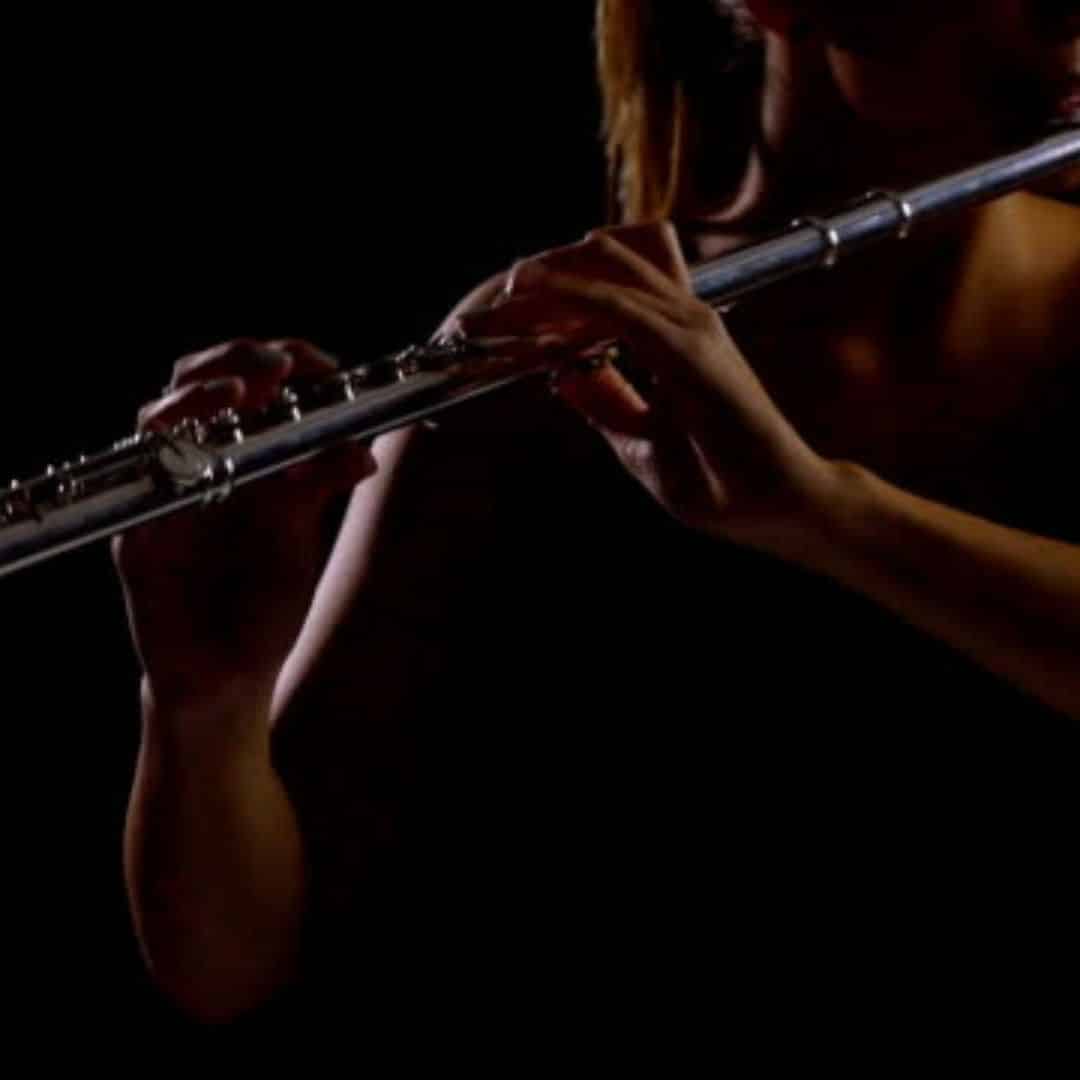 Female jazz flute player