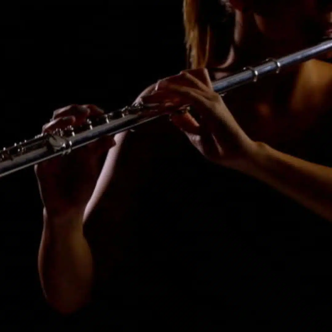 Female jazz flute player