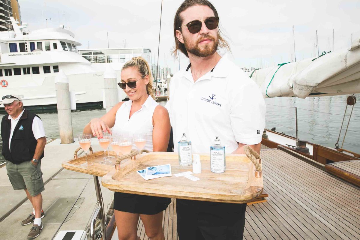 Private chef serving food on a yacht in Dubai