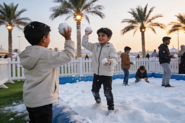 Snow fight area in Dubai