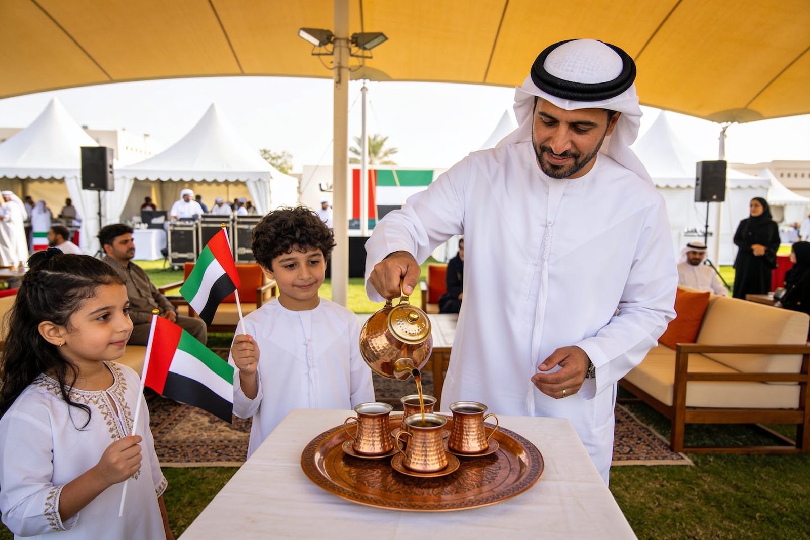 Families at a National Day community event in Dubai